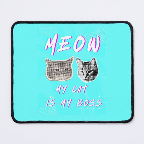 Item preview, Meow My Cat Is My Boss Retro Cyan Cat Design designed and sold by ReGenDx.