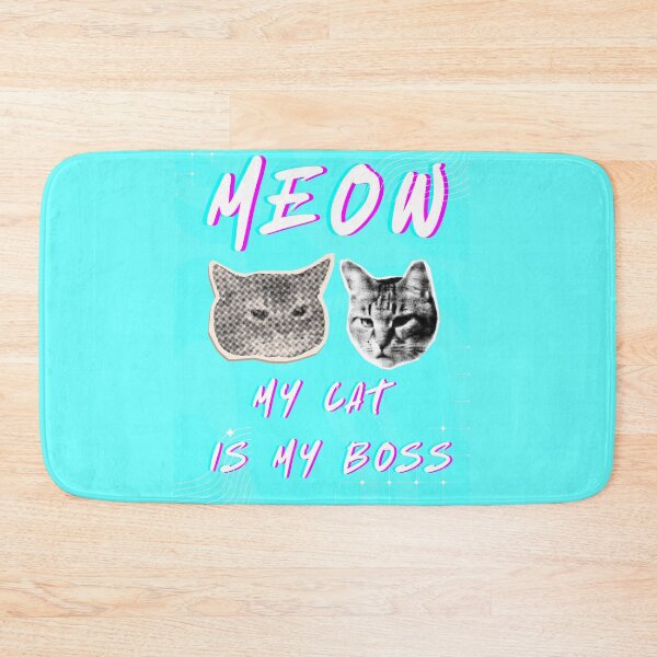 Item preview, Meow My Cat Is My Boss Retro Cyan Cat Design designed and sold by ReGenDx.