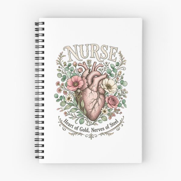 Item preview, Anatomical Heart Wildflowers Floral Nurse Typography designed and sold by Kaikab007.