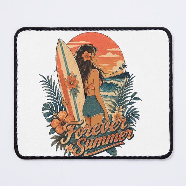 Item preview, Forever Summer – Retro Surfer Girl Tropical Beach Art – Vintage Hawaii T-Shirt designed and sold by @SHINTOSARTSTORE.