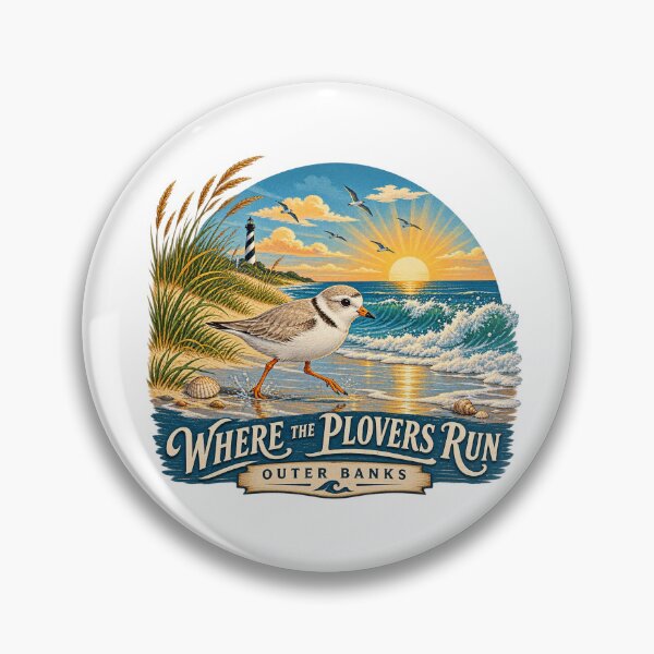 Item preview, Where the Plovers Run – Outer Banks Piping Plover designed and sold by Past in Threads.