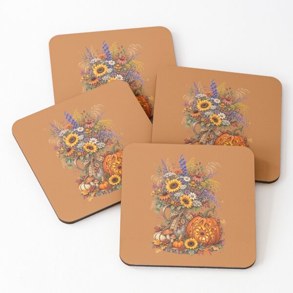 Item preview, Cottagecore Wildflower Bouquet & Pumpkin Watercolor Art – Cozy Fall Print designed and sold by MagicMakerPh.