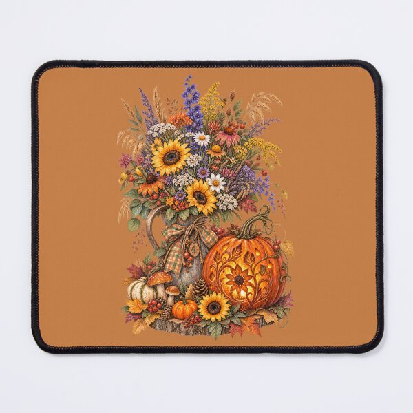Item preview, Cottagecore Wildflower Bouquet & Pumpkin Watercolor Art – Cozy Fall Print designed and sold by MagicMakerPh.