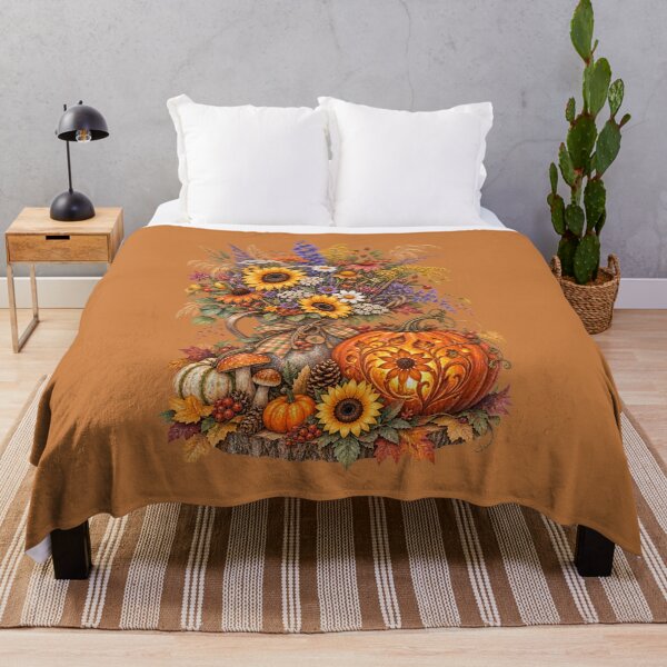 Item preview, Cottagecore Wildflower Bouquet & Pumpkin Watercolor Art – Cozy Fall Print designed and sold by MagicMakerPh.
