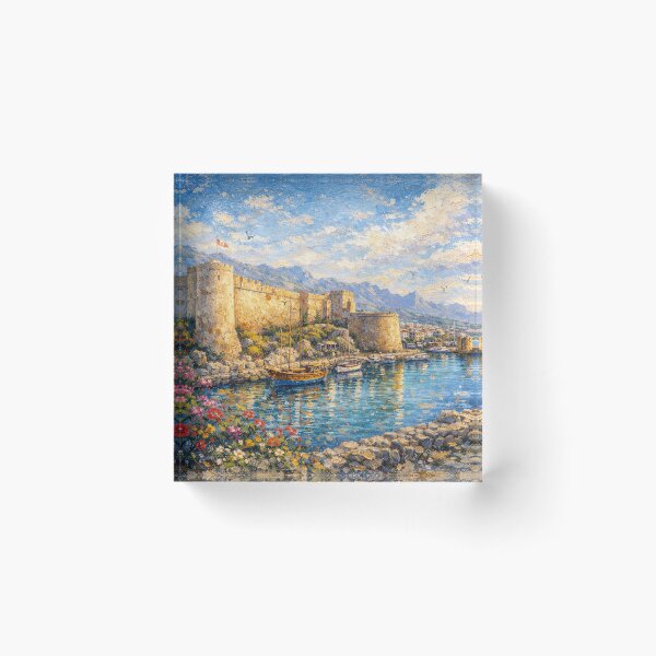 Item preview, A painting of Kyrenia Castle, Cyprus – A Beautiful City in Europe. designed and sold by GalleryKauffeld.