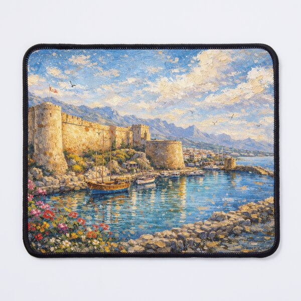 Item preview, A painting of Kyrenia Castle, Cyprus – A Beautiful City in Europe. designed and sold by GalleryKauffeld.