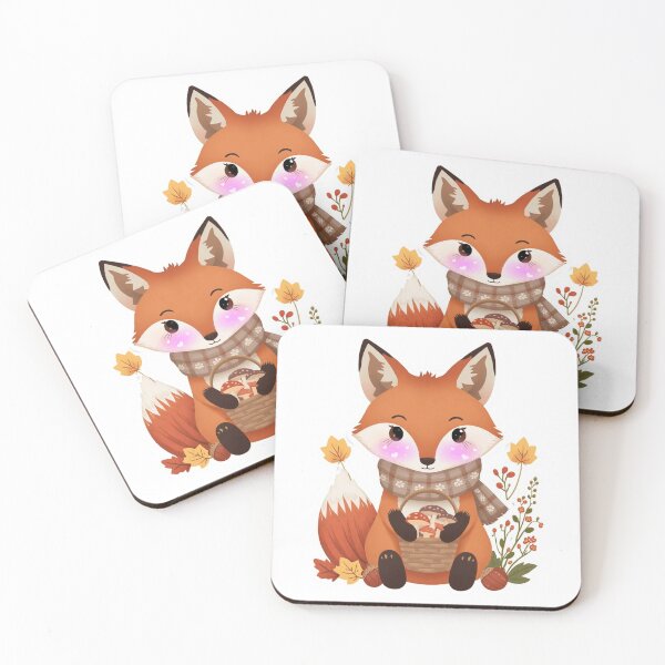 Item preview, Autumn Fox with Mushroom Basket | Woodland Fox Nature Illustration designed and sold by Pandey14.