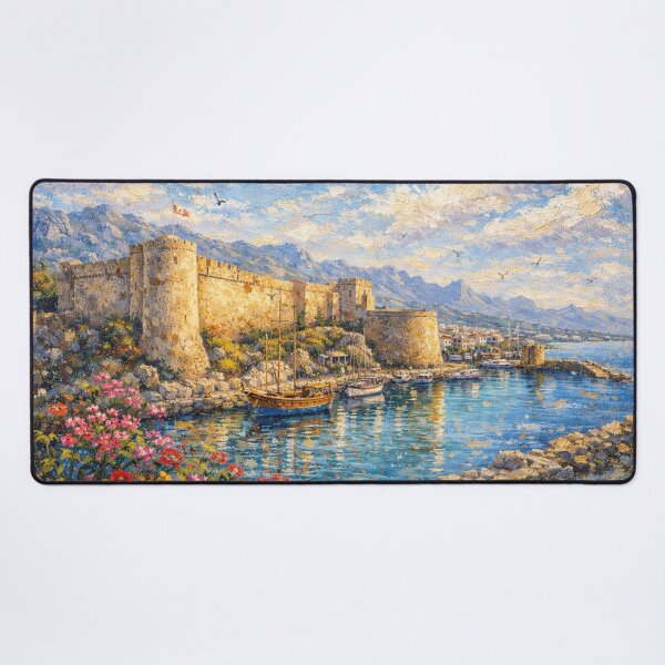 Item preview, A painting of Kyrenia Castle, Cyprus – A Beautiful City in Europe. designed and sold by GalleryKauffeld.
