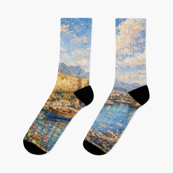 Item preview, A painting of Kyrenia Castle, Cyprus – A Beautiful City in Europe. designed and sold by GalleryKauffeld.