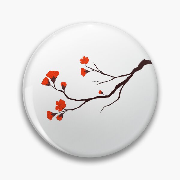 Item preview, Chinese Red Blossoms – Traditional Floral Tree Branch Illustration designed and sold by EmeraldeaArt.