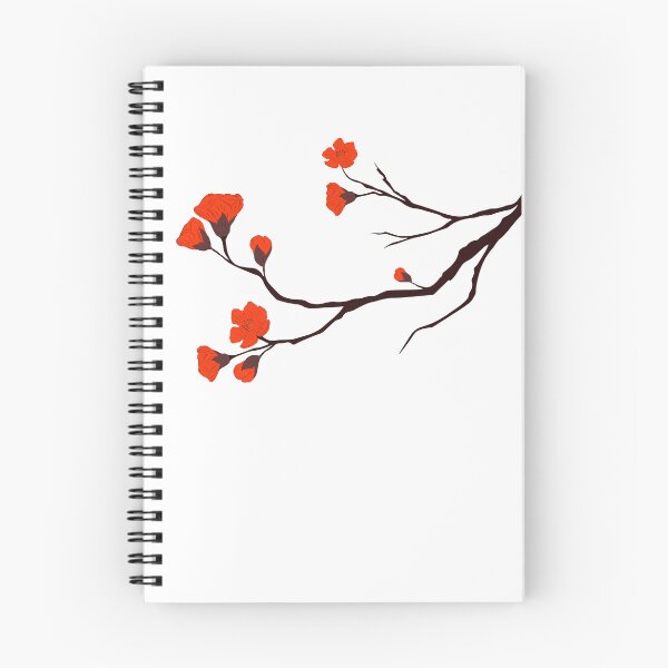 Item preview, Chinese Red Blossoms – Traditional Floral Tree Branch Illustration designed and sold by EmeraldeaArt.