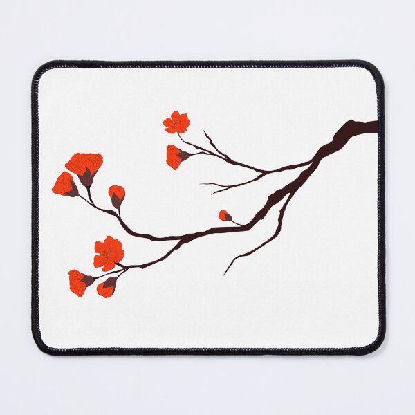 Item preview, Chinese Red Blossoms – Traditional Floral Tree Branch Illustration designed and sold by EmeraldeaArt.