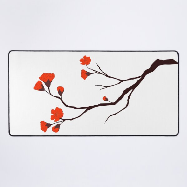 Item preview, Chinese Red Blossoms – Traditional Floral Tree Branch Illustration designed and sold by EmeraldeaArt.