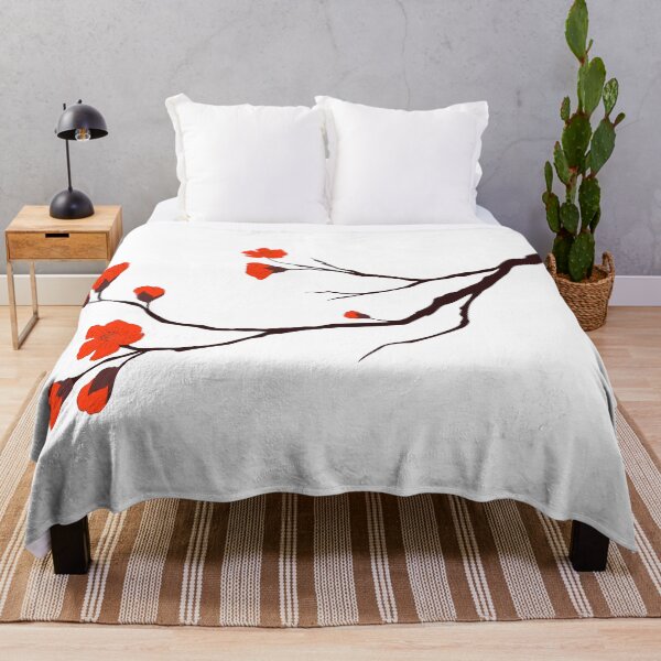 Item preview, Chinese Red Blossoms – Traditional Floral Tree Branch Illustration designed and sold by EmeraldeaArt.