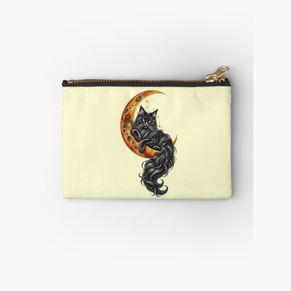 Item preview, Black Cat Familiar on Golden Crescent Moon – Witchcore Occult Art designed and sold by Anyshca.
