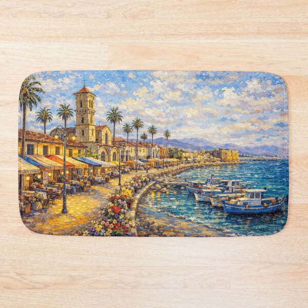 Item preview, A painting of Larnaca, Cyprus – A Beautiful City in Europe. designed and sold by GalleryKauffeld.