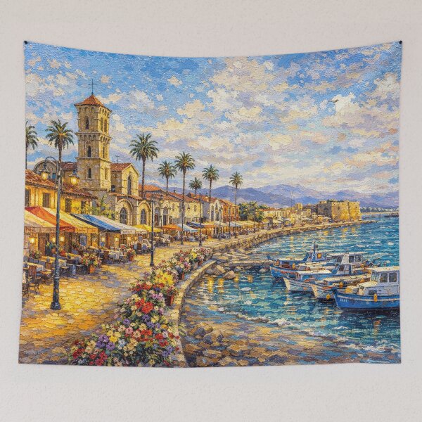 Item preview, A painting of Larnaca, Cyprus – A Beautiful City in Europe. designed and sold by GalleryKauffeld.