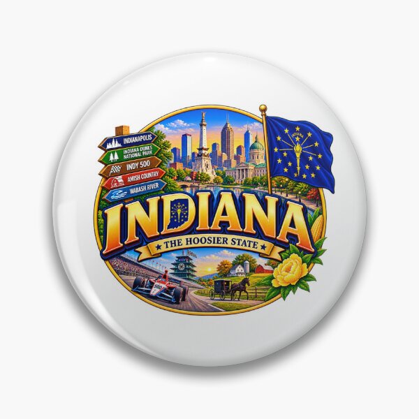 Item preview, Indiana Hoosier State Travel Doodle designed and sold by Awarrie.