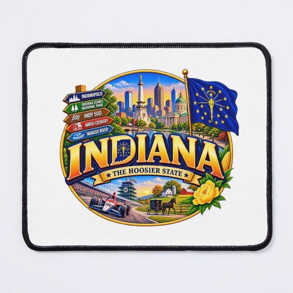 Item preview, Indiana Hoosier State Travel Doodle designed and sold by Awarrie.