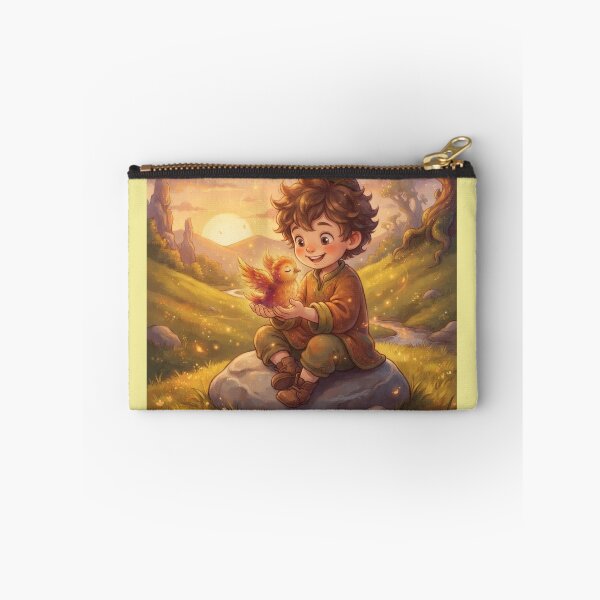 Item preview, Fantasy Boy Holding a Glowing Firebird Magical Scene designed and sold by Azurart2.