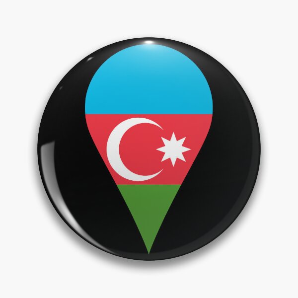 Item preview, Azerbaijan Flag Location Pin Map Marker | Azerbaijani Destination GPS Icon designed and sold by NTGUILTY.