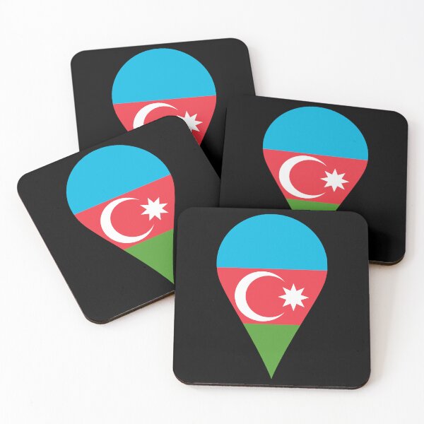 Item preview, Azerbaijan Flag Location Pin Map Marker | Azerbaijani Destination GPS Icon designed and sold by NTGUILTY.