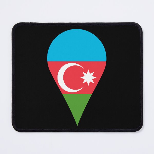 Item preview, Azerbaijan Flag Location Pin Map Marker | Azerbaijani Destination GPS Icon designed and sold by NTGUILTY.