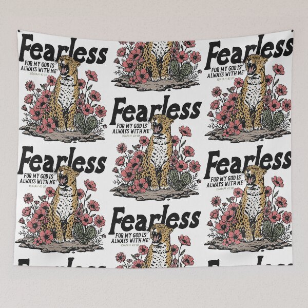 Item preview, Fearless Bible Verse Leopard Artwork designed and sold by phoebelevine.