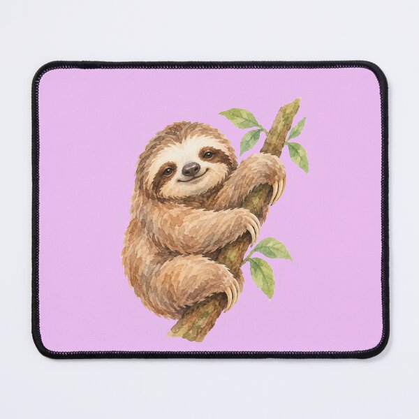 Item preview, watercolor sloth hanging on tree designed and sold by introvertarts.