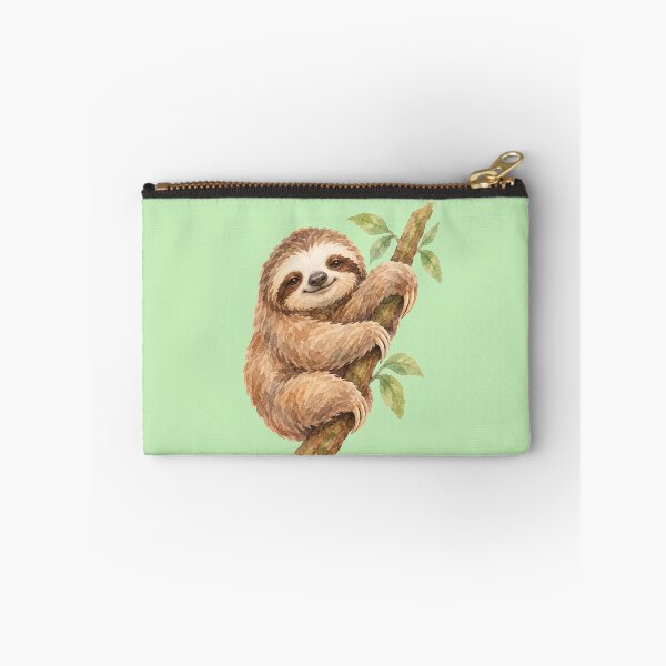 Item preview, watercolor sloth hanging on tree designed and sold by introvertarts.