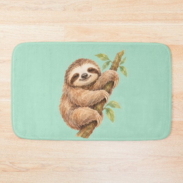 Item preview, watercolor sloth hanging on tree designed and sold by introvertarts.
