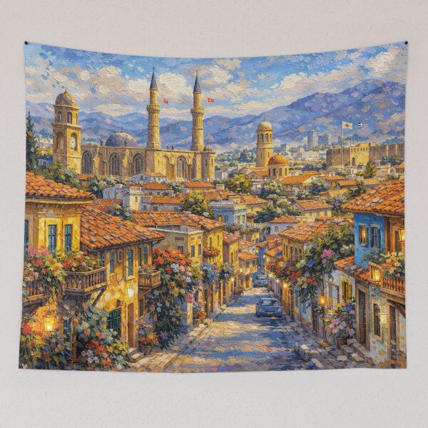 Item preview, A painting of Nicosia, Cyprus – A Beautiful City in Europe. designed and sold by GalleryKauffeld.