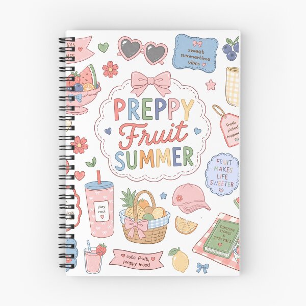 Item preview, Cute Preppy Fruit Summer Aesthetic Doodle Set designed and sold by GROOVY SOUL.