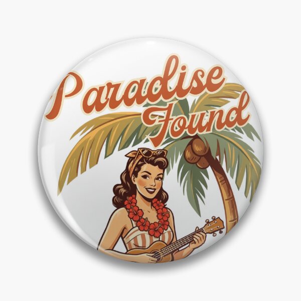 Item preview, Paradise Found – Retro Pin Up Girl Ukulele Tropical Art – Vintage Hawaiian T-Shirt designed and sold by @SHINTOSARTSTORE.