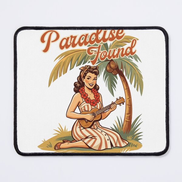 Item preview, Paradise Found – Retro Pin Up Girl Ukulele Tropical Art – Vintage Hawaiian T-Shirt designed and sold by @SHINTOSARTSTORE.