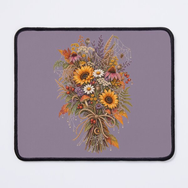 Item preview, Cottagecore Cobweb Wildflower Bouquet Watercolor Art – Halloween Botanical Print designed and sold by MagicMakerPh.