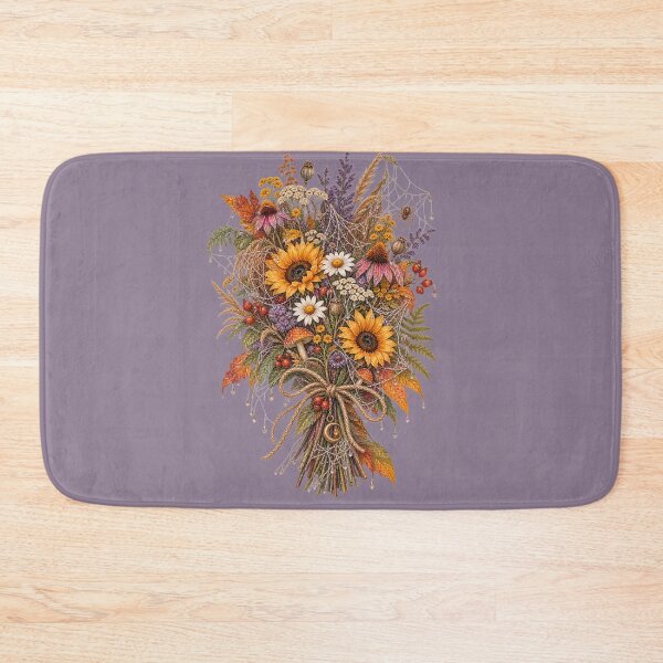 Item preview, Cottagecore Cobweb Wildflower Bouquet Watercolor Art – Halloween Botanical Print designed and sold by MagicMakerPh.