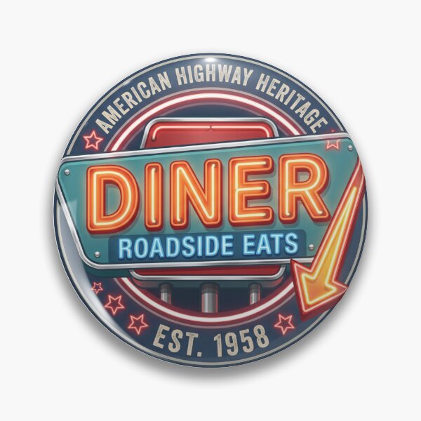 Item preview, American Highway Heritage Diner Roadside Eats Est 1958 Vintage Neon Diner Sign designed and sold by Normandy Road Heritage.