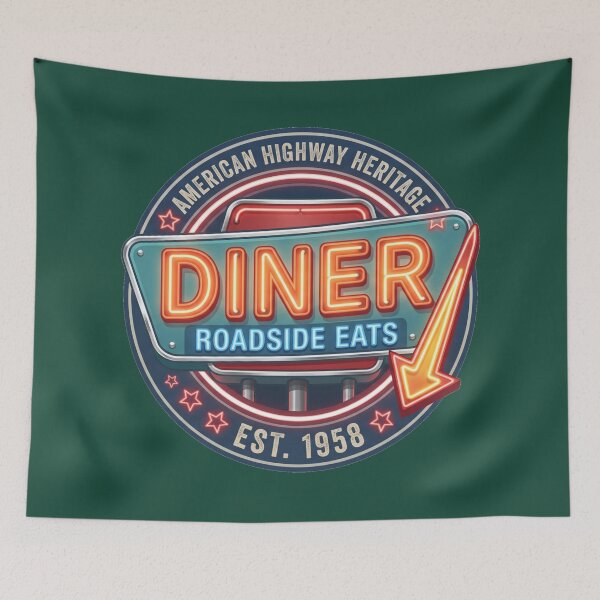 Item preview, American Highway Heritage Diner Roadside Eats Est 1958 Vintage Neon Diner Sign designed and sold by Normandy Road Heritage.