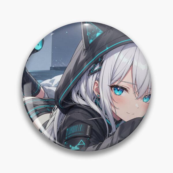 Item preview, Cyber Neko Gamer Girl – Neon Blue Anime Cat Girl designed and sold by Revyra Design .
