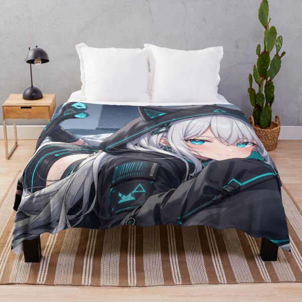 Item preview, Cyber Neko Gamer Girl – Neon Blue Anime Cat Girl designed and sold by Revyra Design .