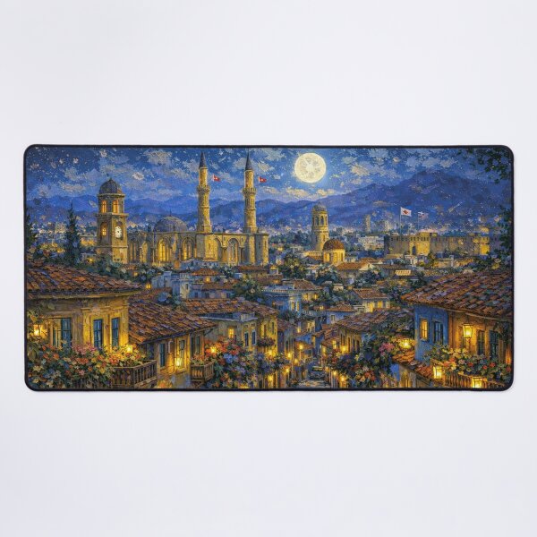 Item preview, Nicosia by night painting, Cyprus, a Beautiful City in Europe. designed and sold by GalleryKauffeld.