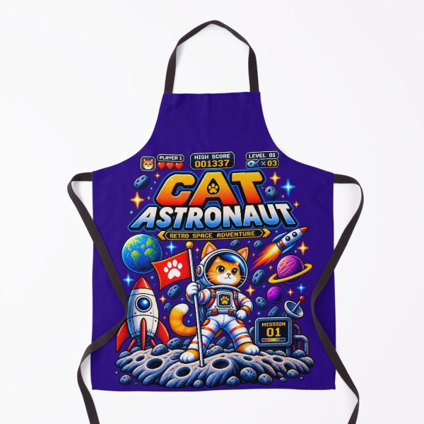 Item preview, Retro Cat Astronaut – Pixel Space Adventure designed and sold by BYVOK.