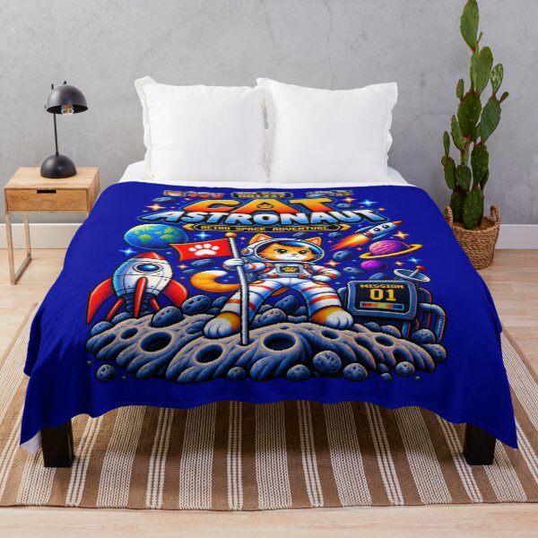 Item preview, Retro Cat Astronaut – Pixel Space Adventure designed and sold by BYVOK.