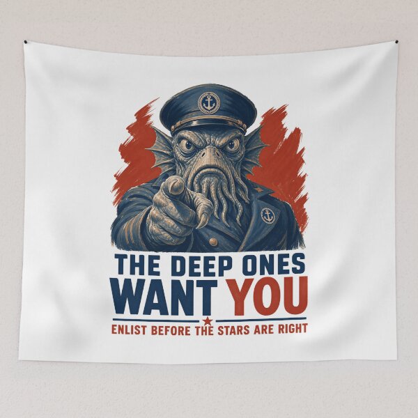 Item preview, Lovecraft Deep Ones Want You - Innsmouth Recruitment designed and sold by Fenay Designs.