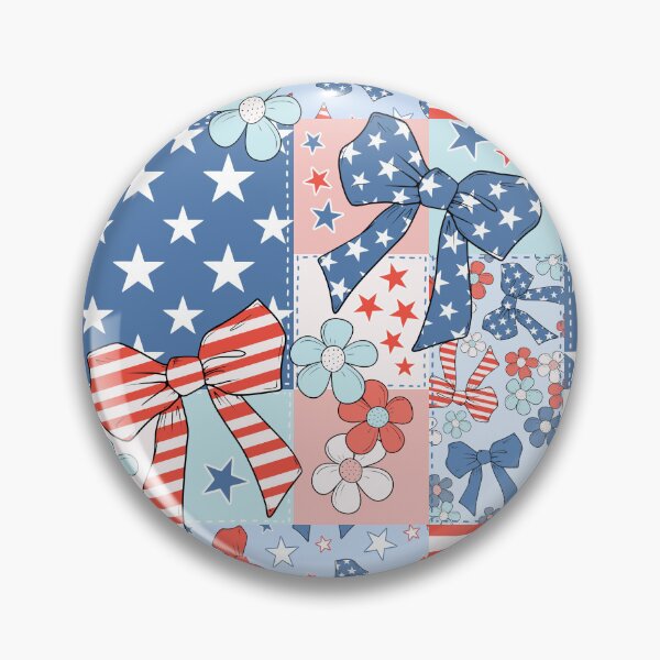 Item preview, Fourth of July Bow Floral Patchwork designed and sold by CreativeDraws42.