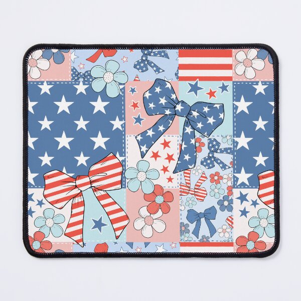 Item preview, Fourth of July Bow Floral Patchwork designed and sold by CreativeDraws42.