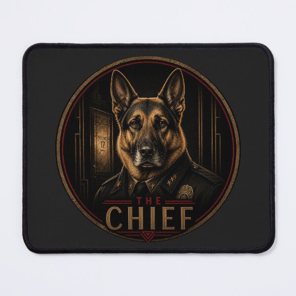 Item preview, The Chief | German Shepherd Noir Movie Poster | Shadows at Midnight designed and sold by FireWildChild.