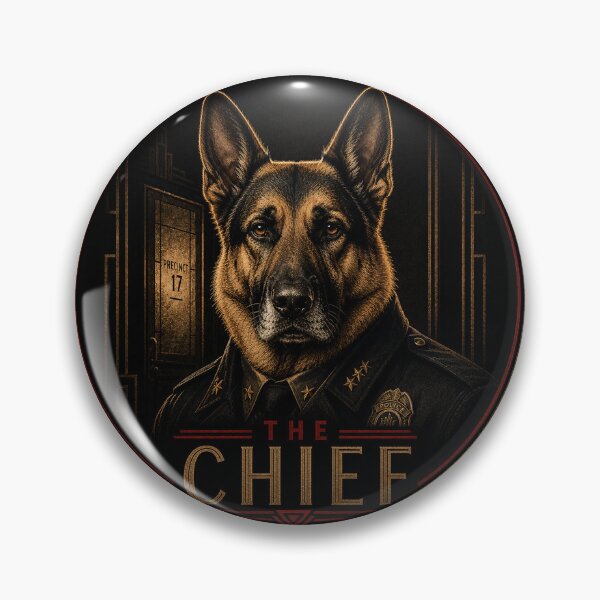 Item preview, The Chief | German Shepherd Noir Movie Poster | Shadows at Midnight designed and sold by FireWildChild.