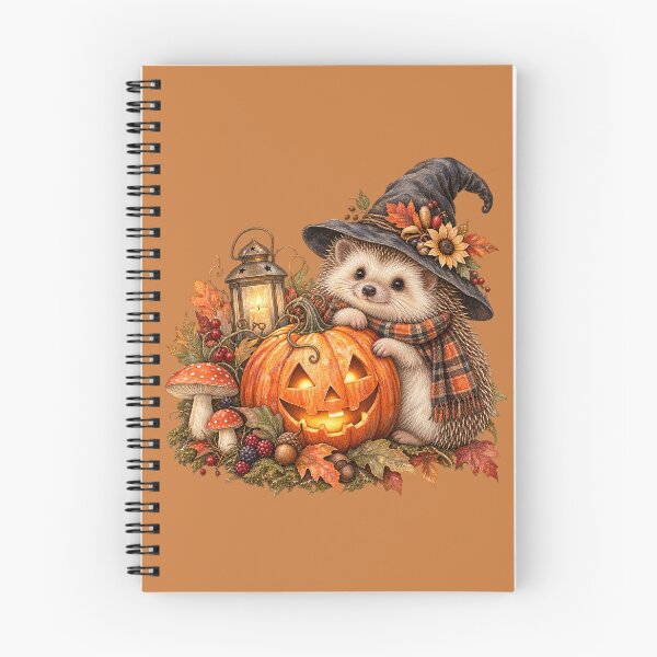 Item preview, Cottagecore Hedgehog & Pumpkin Watercolor Art – Cozy Halloween Woodland Print designed and sold by MagicMakerPh.